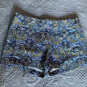 Sz 2 J.Crew 4" Paisley Shorts